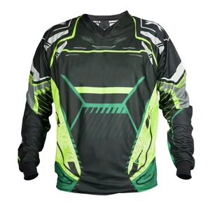 Camiseta de paintball de doble capa, de tela de malla con puntos, de alta resistencia, con estampado personalizado completo para campeones de paintball. - Product Image 5
