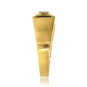 Anillo de Diamantes para Hombre Poised Gallant, Anillo de Diamantes Cultivados en Laboratorio de Oro Premium, Anillo de Diamantes Cuadrados en Racimo, Anillo de Lujo - Product Image 3