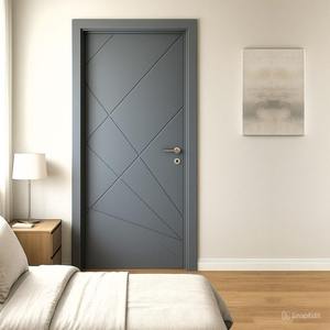 Puertas Interiores de MDF Sólido de Alta Calidad y Estilo Moderno, Puertas de Madera Maciza Impermeables para Dormitorio con Marco para Casa o Apartamento - Product Image 2