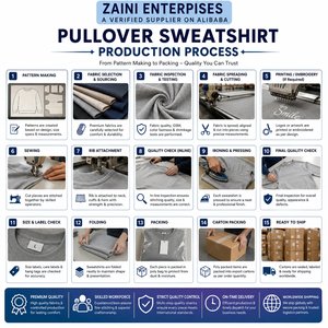 เสื้อสเวตเชิ้ตผ้าฟลีซคอโอแบบสวมครึ่งซิป แขนยาว ปักโลโก้ตามสั่ง ZAINI ENTERPRISES ผลิตจากผ้าฝ้ายถัก 100% ทรงยูนิเซ็กส์ คอโอ สำหรับฤดูใบไม้ร่วง สไตล์ลำลอง - Product Image 4