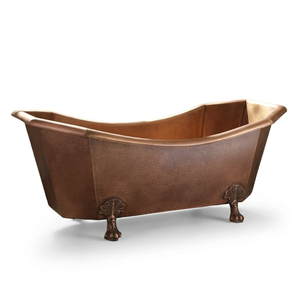 Premium Vintage <b>Copper</b> <b>Sheet</b> Soaking Bathtub Freestanding Hammered Clawfoot Bath Tub for Luxury Villas Hotels and Modern Homes - Product Image 1