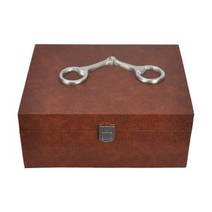Home Accessories Decorative Leather Box Pure Leather Storage Jewelry Display Luxury Gift Boxes & <b>Bins</b> Silver Horse Bit Style - Product Image 1