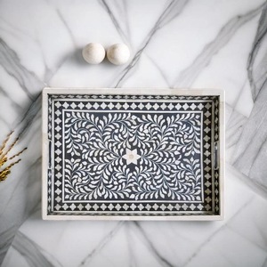 Plateau Feng Shui de Luxe Fait Main Écologique avec Incrustations en Os – Design Décoratif Élégant, Qualité Supérieure pour la Maison et la Cuisine (Idéal pour Servir) - Product Image 6