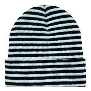 Gorro de punto a rayas para hombre, gorro de invierno con puño, gorro informal de acrílico acanalado - Product Image 3