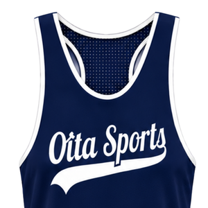 เสื้อกล้ามว่ายน้ำสีน้ำเงินกรมท่าสีขาว แขนกุด ทรงเรเซอร์แบ็ค น้ำหนักเบา แห้งเร็ว ระบายอากาศได้ดี ชุดว่ายน้ำสำหรับฝึกซ้อมและออกกำลังกาย - Product Image 3