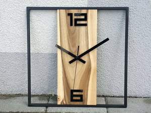 Horloge murale en bois massif de luxe, design Art Déco, pour la décoration de mariage et de salon - Product Image 2