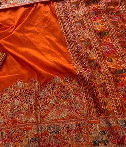 KV Woven Bollywood Viscose Rayon Saree (Orange)-Party Wear Wrinkle-Free & Reversible - Product Image 2