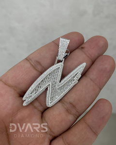 Collier Pendentif Lettre Alphabet Personnalisé en Argent 925 Style Hip Hop Dvars Diamant Moissanite Glacée Unisexe Cadeau Modèle DPH-03 - Product Image 2