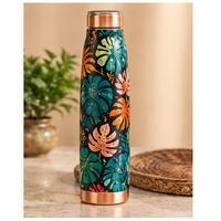 Colorful Geometric Pattern <b>Metal</b> <b>Water</b> <b>Bottle</b> with Copper Lid - Product Image 3