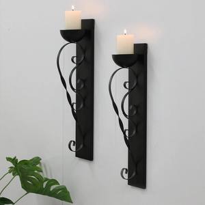 Ensemble de appliques murales en métal noir très vendues, design élégant à motifs en spirale, fixation robuste, éclairage d'ambiance chaleureux pour la décoration du salon - Product Image 3