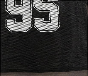 Camiseta de Fútbol de Malla Negra para Hombre, Número 95, Cuello Redondo, Manga Corta, Transpirable, Ropa de Fútbol Americano, Corte Regular - Product Image 3