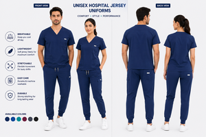 Custom Made Comfortable Woven Spandex Medical <b>Scrub</b> Shirts <b>Plus</b> <b>Size</b> Lightweight Hospital Uniforms for Sale - Product Image 2