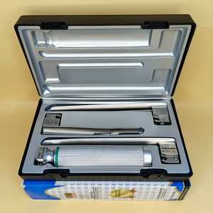 Laryngoscope Miller à fibre optique, 3 lames (2-3-4), ensemble pour adulte, poignée de qualité supérieure, acier inoxydable, autoclavable, ISO 13485 CE - Product Image 1