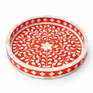Resin <b>Serving</b> <b>Tray</b> <b>With</b> <b>Handle</b> & Coaster Set Elegant Resin <b>Serving</b> <b>Tray</b> for Modern Homes Decorative Resin <b>Serving</b> <b>Tray</b> - Product Image 1