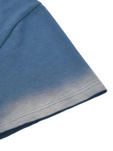 T-shirt pour homme à col rond et manches courtes, effet dégradé, coupe ample, couleur unie, décontracté, tissu jersey 100% coton - Product Image 4