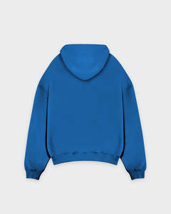 Royal Blue Oversized Hoodies 485 GSM 100% Cotton Fleece Drop Shoulder Boxy <b>Pullover</b> <b>Men</b> Custom Logo Streetwear Bulk Production - Product Image 2