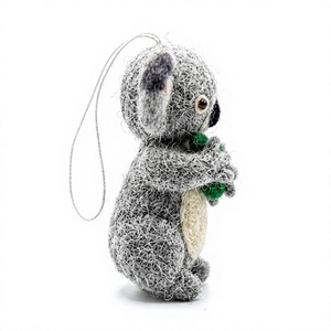 Premium Handmade Eco-Friendly 100% Wool Knitted Koala Christmas Ornament Wall Hanging Cartoon <b>Animal</b> Home Decor Indoor - Product Image 3