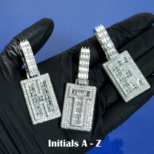 Colgante de Letra de Lujo con Diamantes de Imitación, Cristal Tallado Baguette, Plata 925 Bañada en Rodio, Joyería de Fiesta para Mujer, Iniciales A-Z - Product Image 1