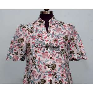 Vestido Midi Boho con Estampado de Leopardo 100% Algodón para Mujer, Ecológico, Lavable, Transpirable, Cuello en V, Largo - Product Image 2