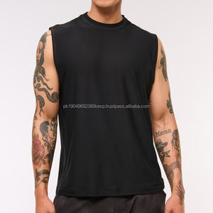 เสื้อกล้ามผู้ชายสไตล์ล่าสุด แบบไม่มีแขน สั่งตัดได้ ระบายอากาศดี สีพื้น ผ้าฝ้ายผสมสแปนเด็กซ์ ไซส์ใหญ่ ราคาไม่แพง - Product Image 1