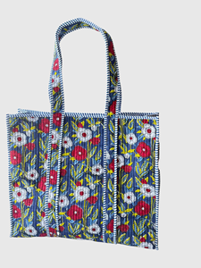 Sac fourre-tout en coton brodé de fleurs, style bohème, ouvert en haut, pour toutes les saisons, sac de shopping - Product Image 1