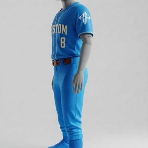 Uniforme de Béisbol con Estampado Sublimado de Alta Calidad y Logotipo Blanco, 100% Poliéster, Corte Regular, Cierre de Botones para Hombre - Product Image 5
