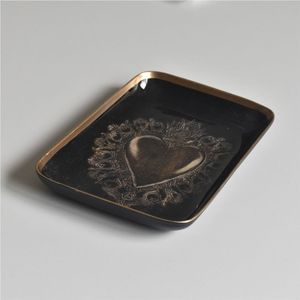 Ensemble de plateaux de service décoratifs en métal faits à la main, avec impression artistique de paysage, pour la décoration intérieure, vaisselle et assiettes - Product Image 6
