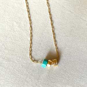 Turquoise Pendant Sterling Silver Pendant Gold Plated <b>Chain</b> Blue Stone Jewelry Handmade Wholesale Supplier - Product Image 3