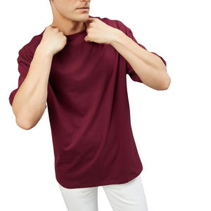 Camiseta de Manga Corta para Hombre, 350G, 100% Algodón, Color Tierra, Cuello Medio Alto, Hombros Caídos - Product Image 6