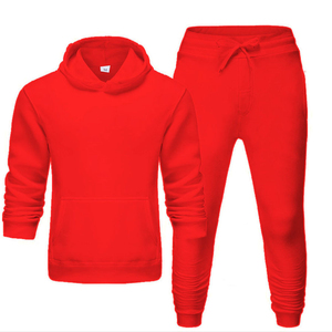 Conjunto Deportivo de Hombre con Capucha Color Granate, Pantalón Largo de Algodón con Estampado de Logotipo, Bolsillos Laterales, Corte Regular, Ropa Casual de Otoño - Product Image 3