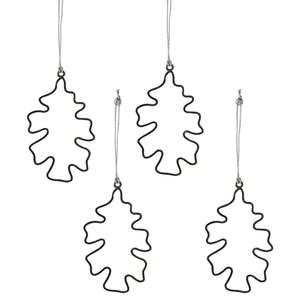 Handcrafted Metal Oak Leaf Hanging <b>Ornament</b> Holiday Christmas <b>Tree</b> <b>Ornament</b> - Product Image 3