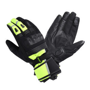 Guantes de Motociclismo SAAR INDUSTRIES al por Mayor, Personalizables, con Cierre de Gancho y Bucle, de Cuero PU, con Acolchado de Nailon Fluorescente en la Palma - Product Image 6