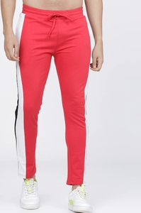 Pantalon de survêtement rouge pour homme 100 % coton, respirant, anti-transpiration, taille élastique avec cordon de serrage, style streetwear décontracté, en maille - Product Image 6