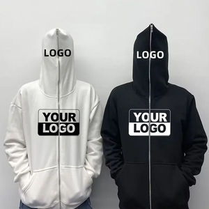 Mens Full Face <b>Zip</b> Up Hoodie Custom Logo Hoodie Oversized Full <b>Zip</b> <b>Hooded</b> Sweatshirt Streetwear Graphic Hoodie - Product Image 1