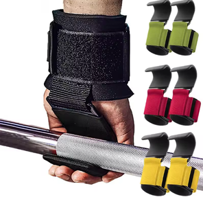 Soportes de Muñeca Profesionales para Levantamiento de Pesas con Agarre de Gancho, con Protector de Palma Ajustable de Neopreno para Entrenamiento de Fuerza y Fitness - Product Image 1