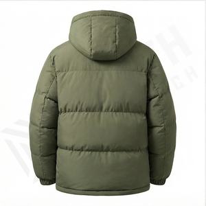 Veste d'hiver à capuche et fermeture à glissière pour hommes, sweat à capuche épais et chaud en polyester, vêtements d'extérieur, plume de canard - Product Image 3