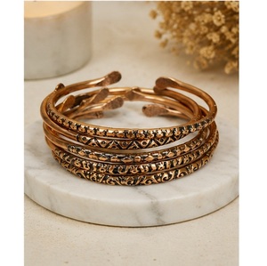 Handcrafted Vintage <b>Engraved</b> Pure Copper Cuff Bracelet Ethnic Tribal Open <b>Bangle</b> Wholesale - Product Image 5