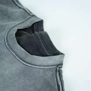 Venta al por Mayor de Camisetas Extra Grandes con Lavado Ácido, 100% Algodón, Cómodas, Modernas, con Logotipo Personalizado, Camisetas para Hombre - Product Image 2