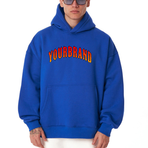 เสื้อฮู้ดดี้ผู้ชายผ้าฝ้าย 100% น้ำหนัก 420 กรัม พิมพ์โลโก้ตามสั่ง สไตล์ฮิปฮอป สุดเท่ห์ แฟชั่นสตรีท ทรงพอดเดอร์พัฟ - Product Image 1