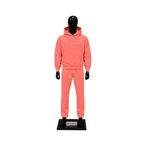 Conjunto Deportivo Premium Rosa Coral Oversize para Hombre: Sudadera con Capucha y Pantalones Jogger, Ropa Casual Urbana al por Mayor - Product Image 1