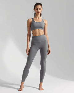Conjunto de Yoga para Mujer, Top Corto de Manga Larga y Leggings de Cintura Alta, Ropa Deportiva - Product Image 1
