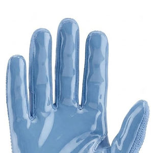 Gants de football américain personnalisés pour équipe, en néoprène extensible, avec logo en strass, paume antidérapante, sangle Velcro réglable - Product Image 3