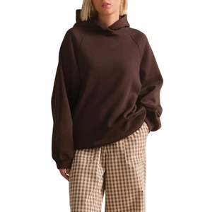 Sudadera con Capucha Oversize Marrón para Mujer, Casual, Holgada, de Forro Polar, Manga Larga, Estilo Urbano, Otoño Invierno, Venta al por Mayor OEM - Product Image 5