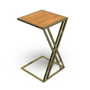 Metal Drake Elegant Metal <b>Top</b> Coffee Table with Gold Steel <b>Cross</b> Frame Base Modern Design for Living Room Bedroom Office - Product Image 1