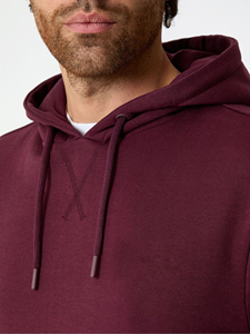 Sudadera con Capucha Color Borgoña para Hombre, Sudadera de Felpa de Algodón con Bolsillo Delantero, Corte Regular, Informal, Otoño - Product Image 3