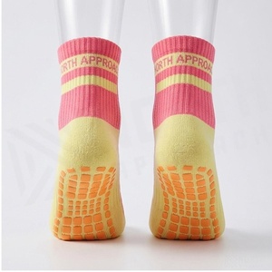 North Approach Ankle <b>Socks</b> Pink Yellow Breathable <b>Running</b> <b>Socks</b> for Adults Summer Season - Product Image 2