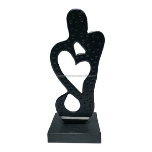 Sculpture décorative en aluminium avec finition or et noir pour la décoration de la maison Sculpture en métal Diwali Articles de cadeau - Product Image 3