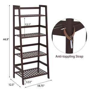 Multifunctional 4-Tier Ladder <b>Shelf</b> Bamboo Storage Bookcase with Plant <b>Stand</b> Flower Pot Holder Display Rac - Product Image 6
