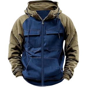 Sudadera con Capucha para Hombre, Otoño Invierno, Personalizada con Bordado, Cierre de Cremallera, 100% Algodón, Felpa, Cálida, con Múltiples Bolsillos, Gruesa, para Exteriores - Product Image 6