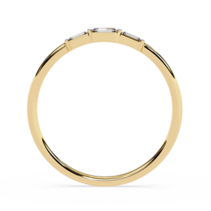 Anillo apilable de oro macizo de 14k para mujer con seis diamantes talla baguette, ideal para regalo, compromiso, aniversario o boda. - Product Image 4